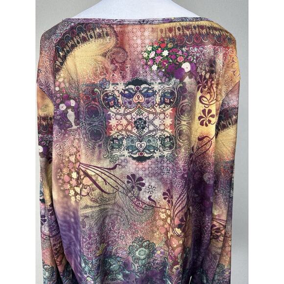 Women’s Plus 3X XCIT USA Vintage V Neck Long Sleeve Tunic Top Long Sleeve Fall - Picture 8 of 16